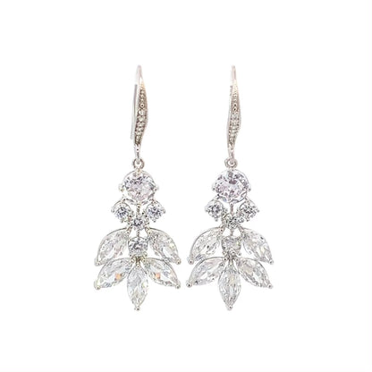 statement bridal earrings silver