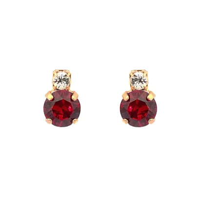 Ruby stud earrings gold