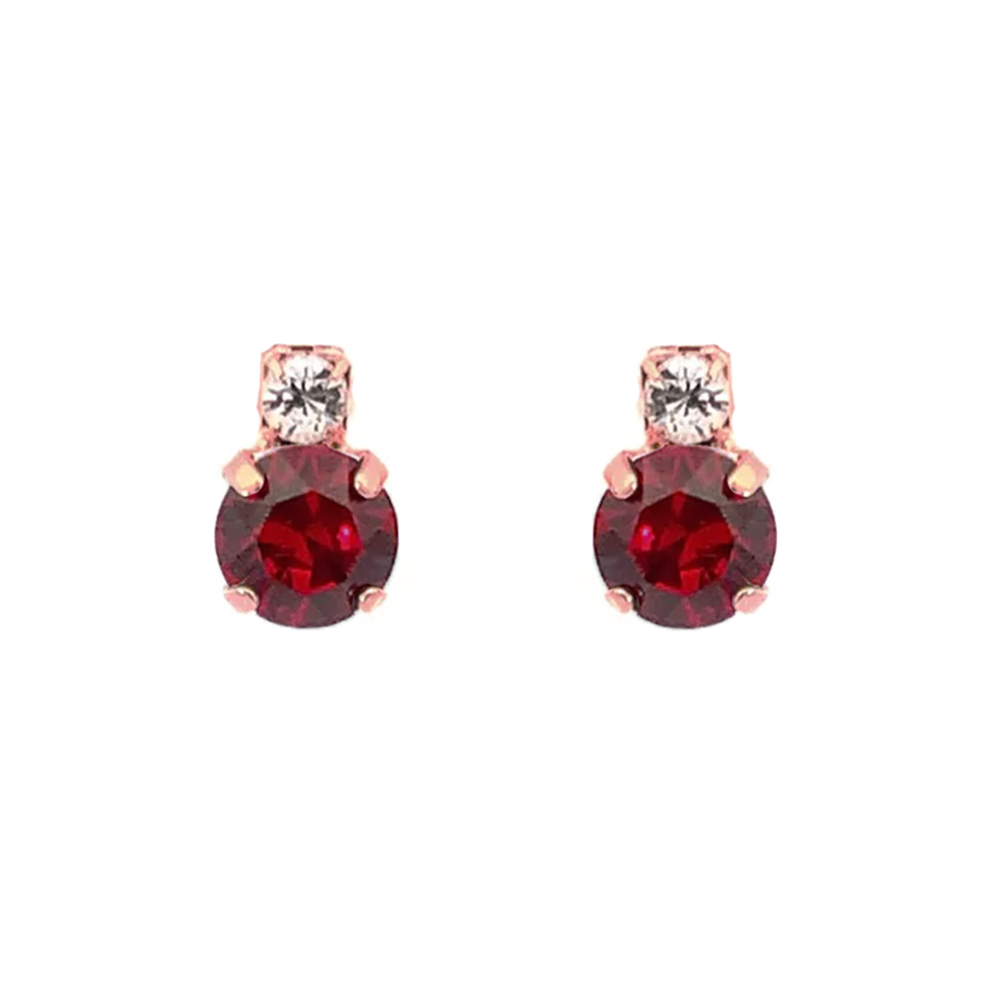 Ruby stud earrings rose gold