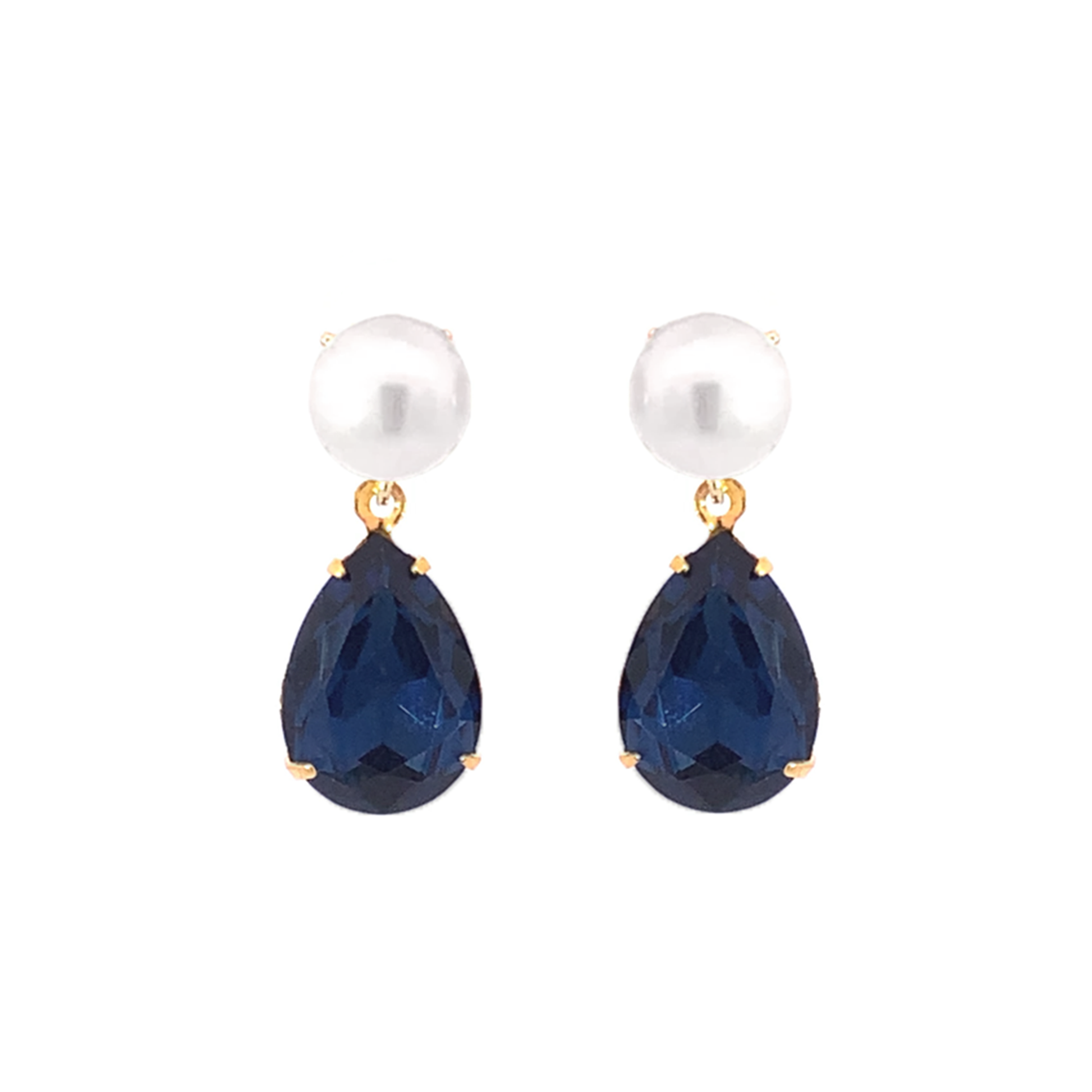 September birthstone pearl earrings gold