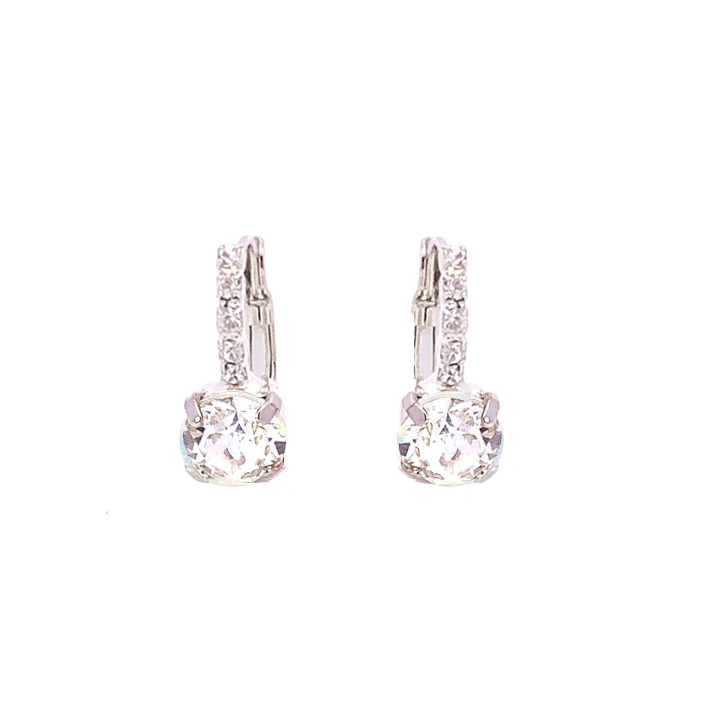 Simulated diamond pave bridesmaid earrings silver