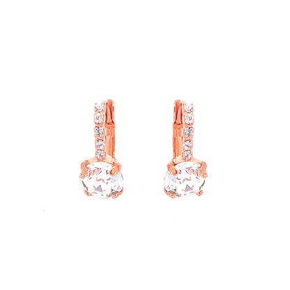 Simulated diamond pave bridesmaid earrings rose gold