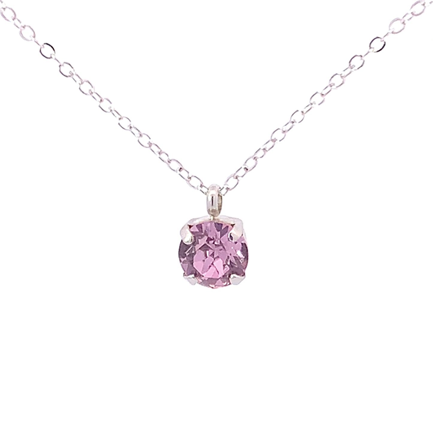 alexandrite crystal solitaire pendant necklace silver