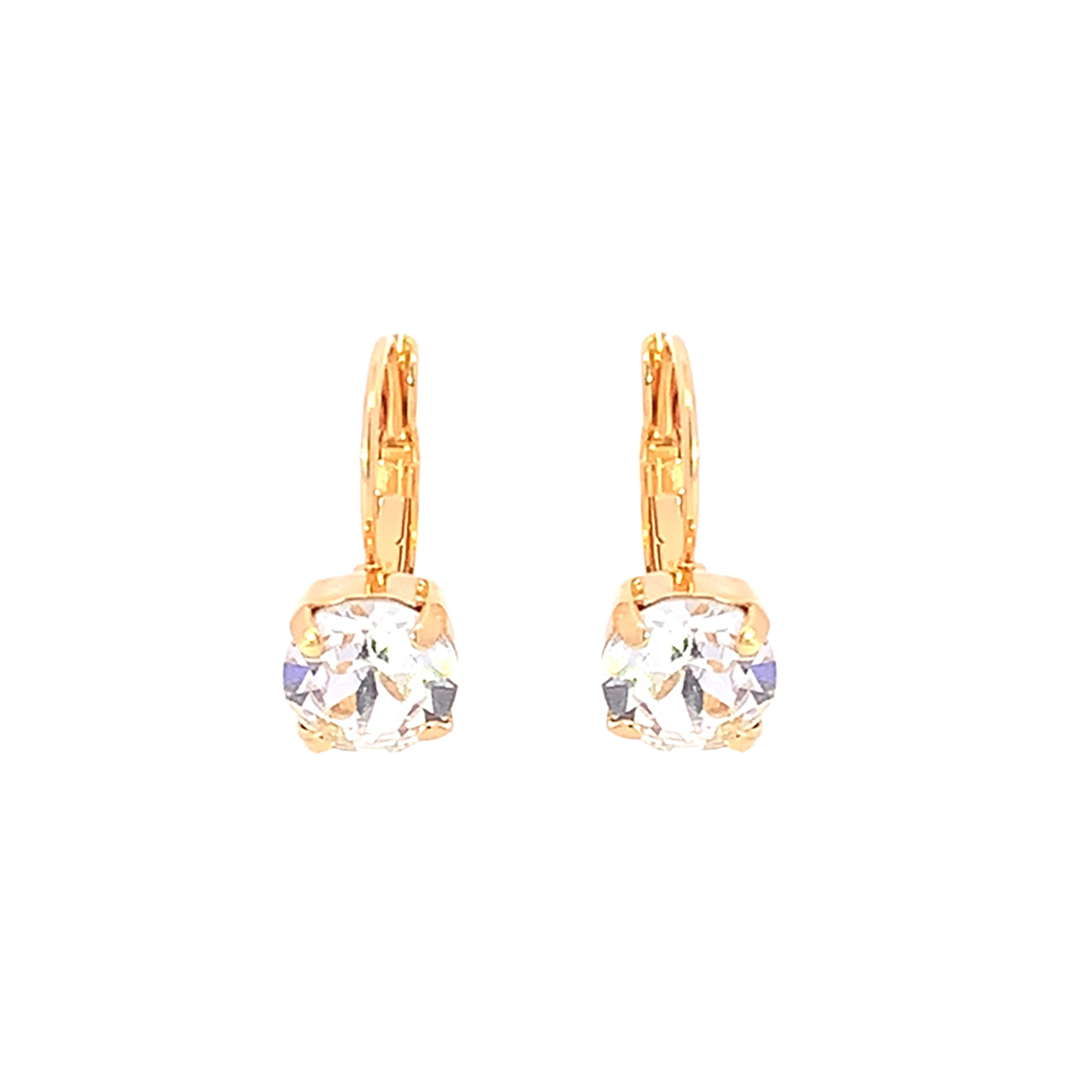 solitaire drop earrings gold