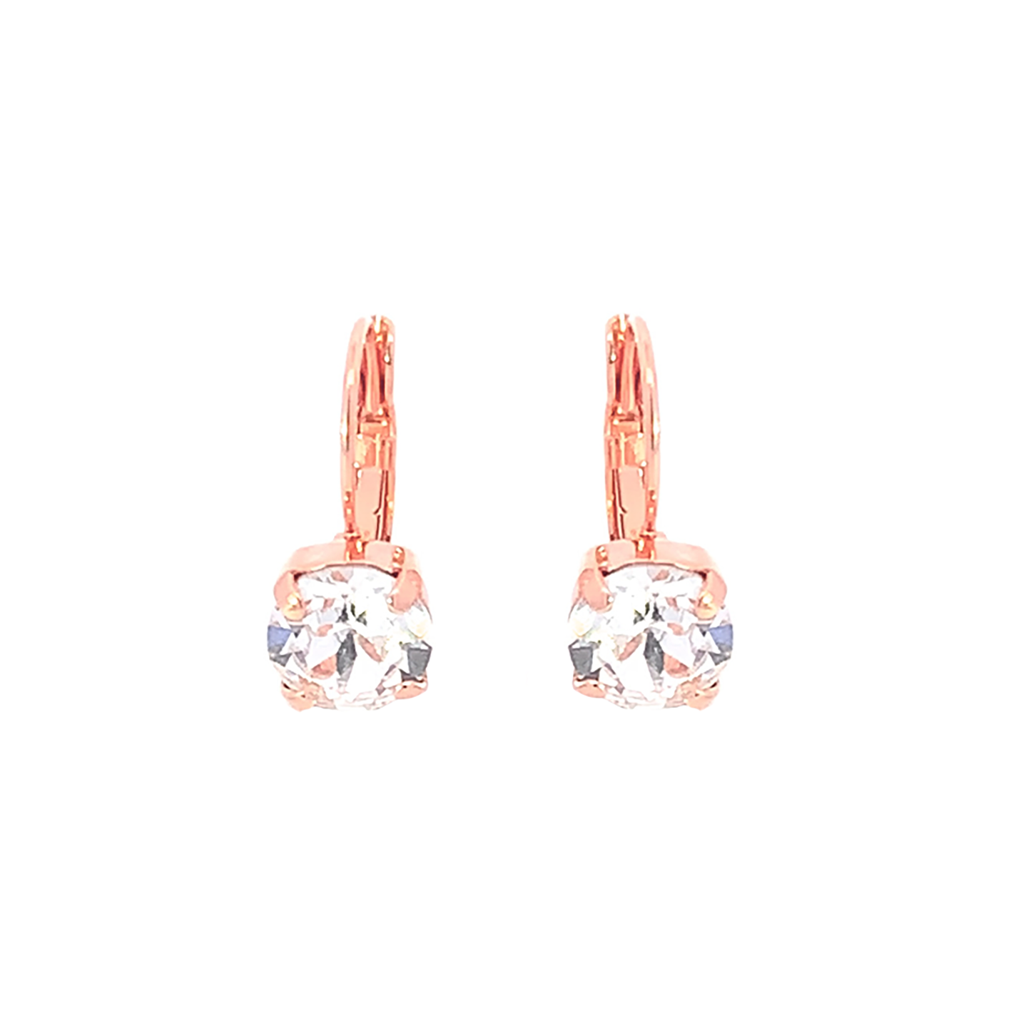 solitaire drop earrings rose gold