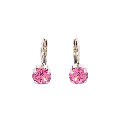 Pink Tourmaline Crystal Drop Earrings