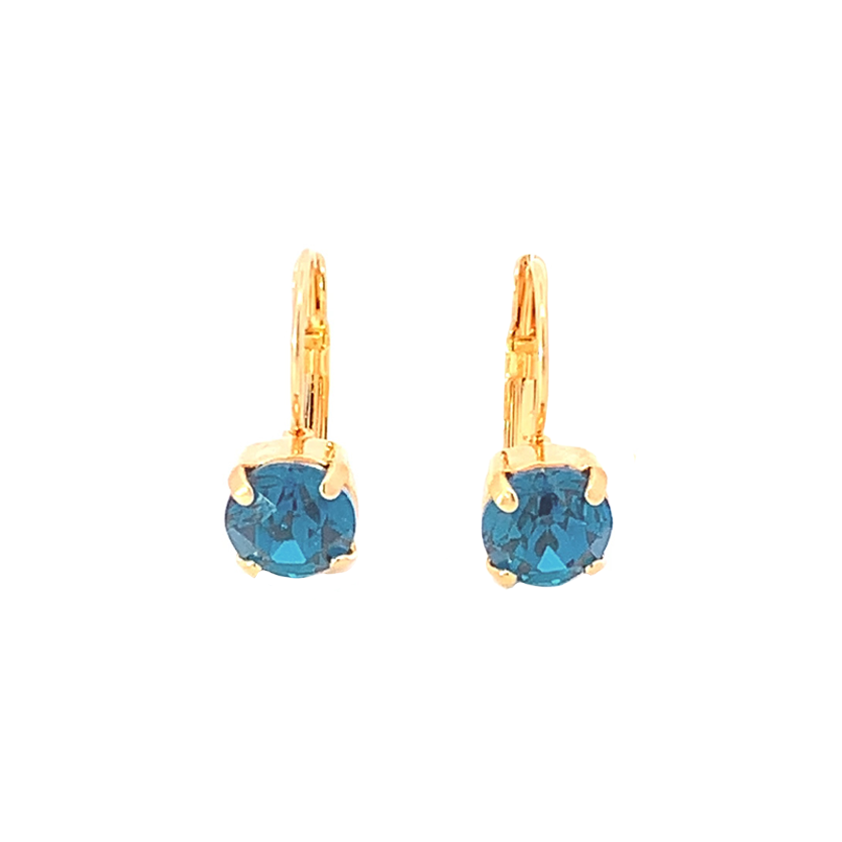 Blue Zircon Crystal Drop Earrings