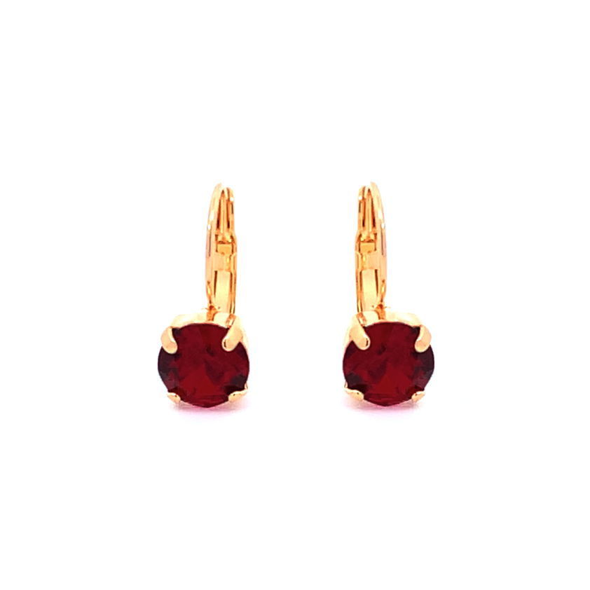 Garnet Crystal Drop Earrings