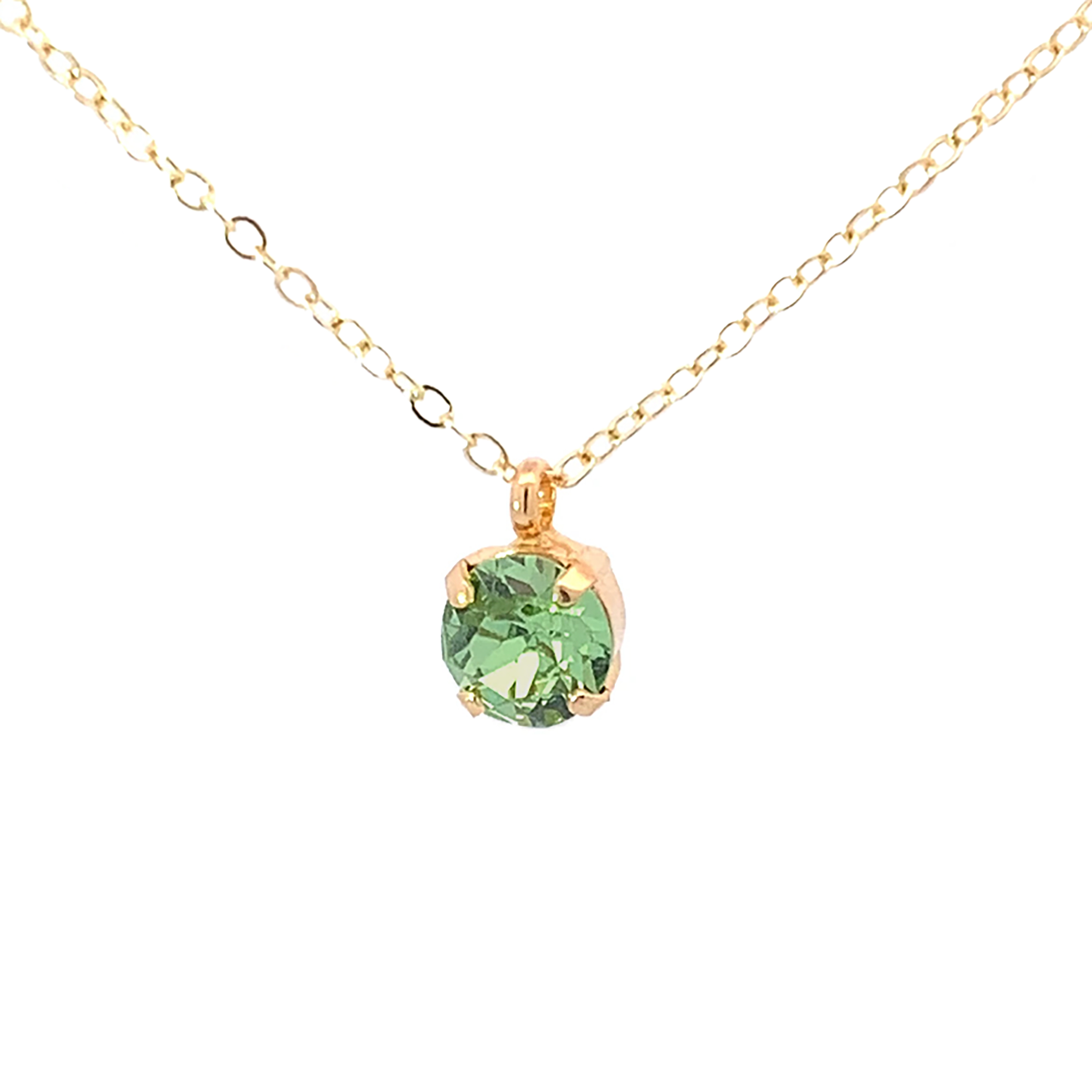 peridot crystal solitaire pendant gold