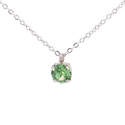 peridot crystal solitaire pendant silver