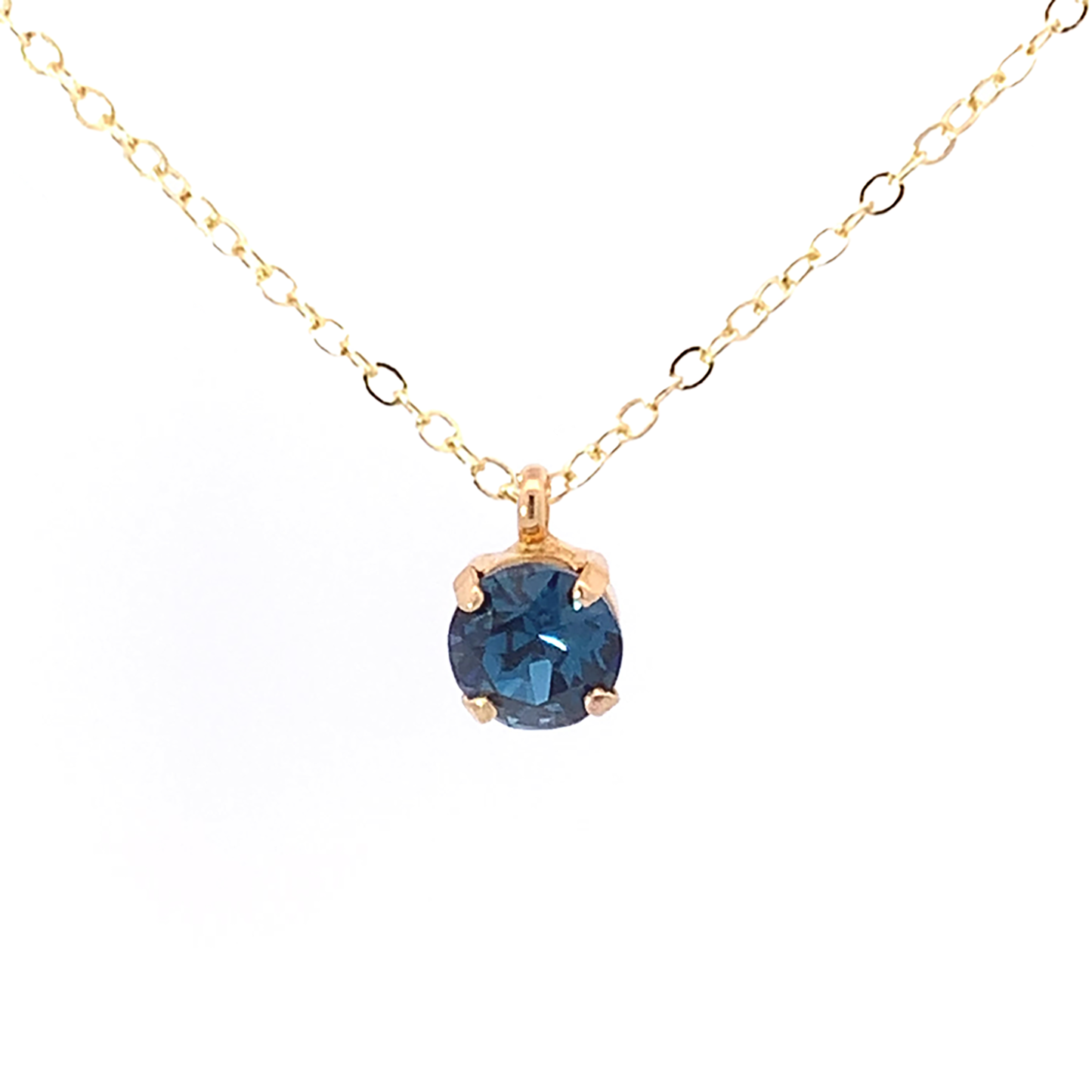 Sapphire Crystal Solitaire Necklace