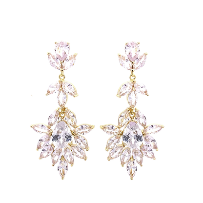 statement chandelier wedding earrings gold