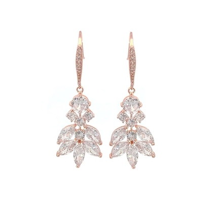 statement bridal earrings rose gold