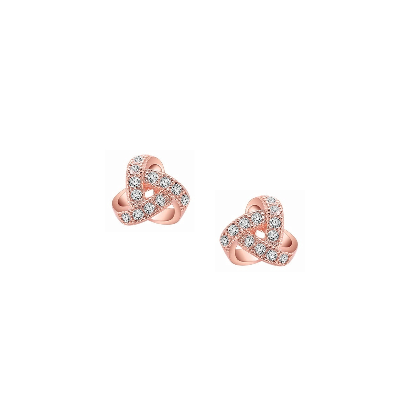 trinity knot earrings rose gold