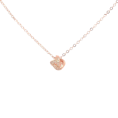 Trinity knot necklace rose gold